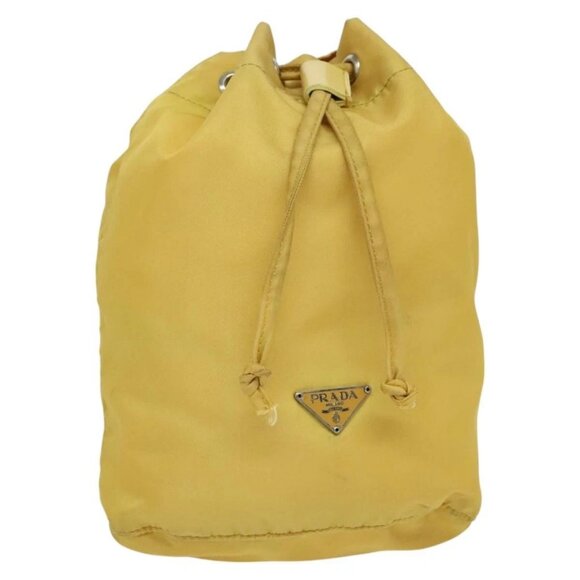 PRADA Pouch Nylon Yellow Auth - Picture 1 of 15